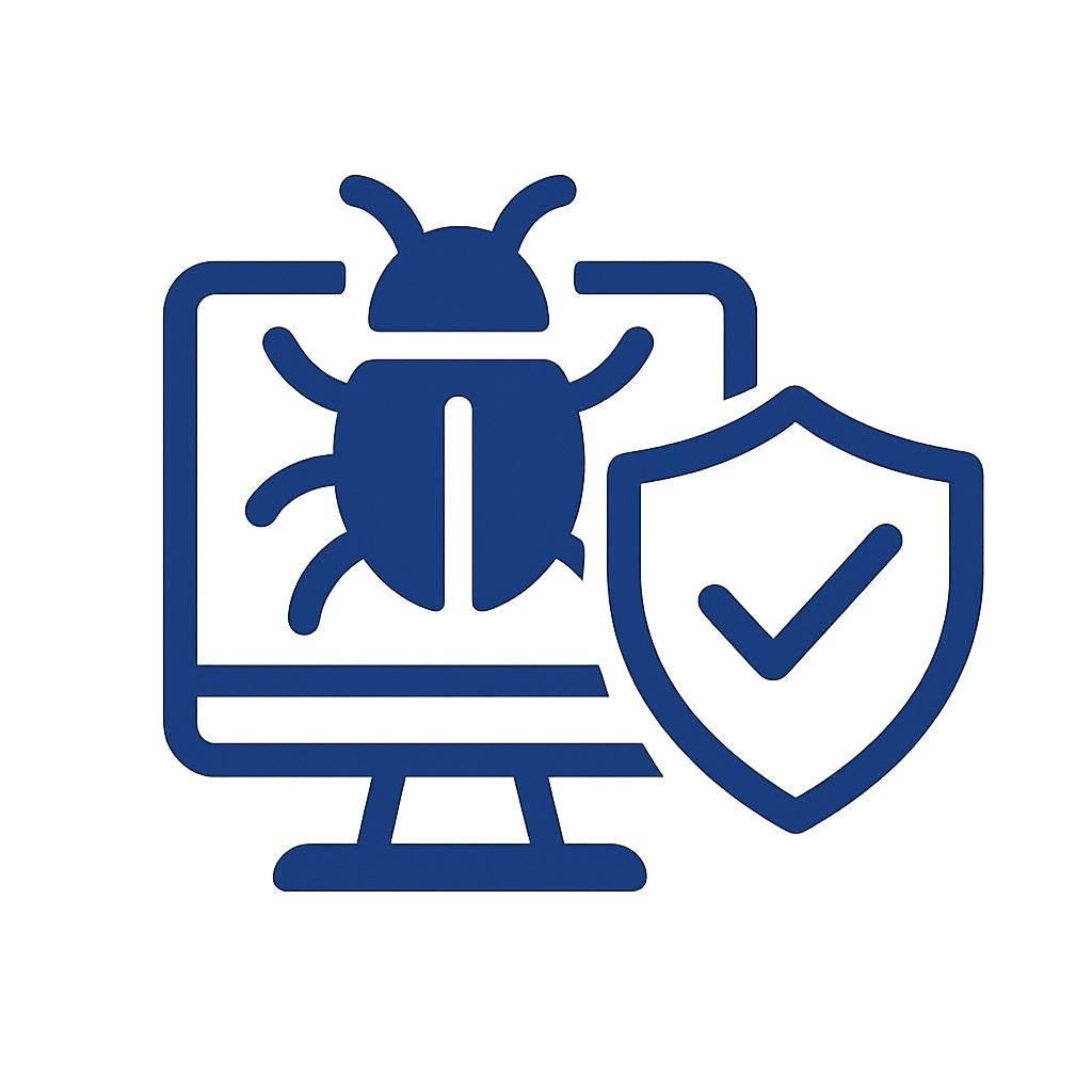 Icon for virus and malware removal services.