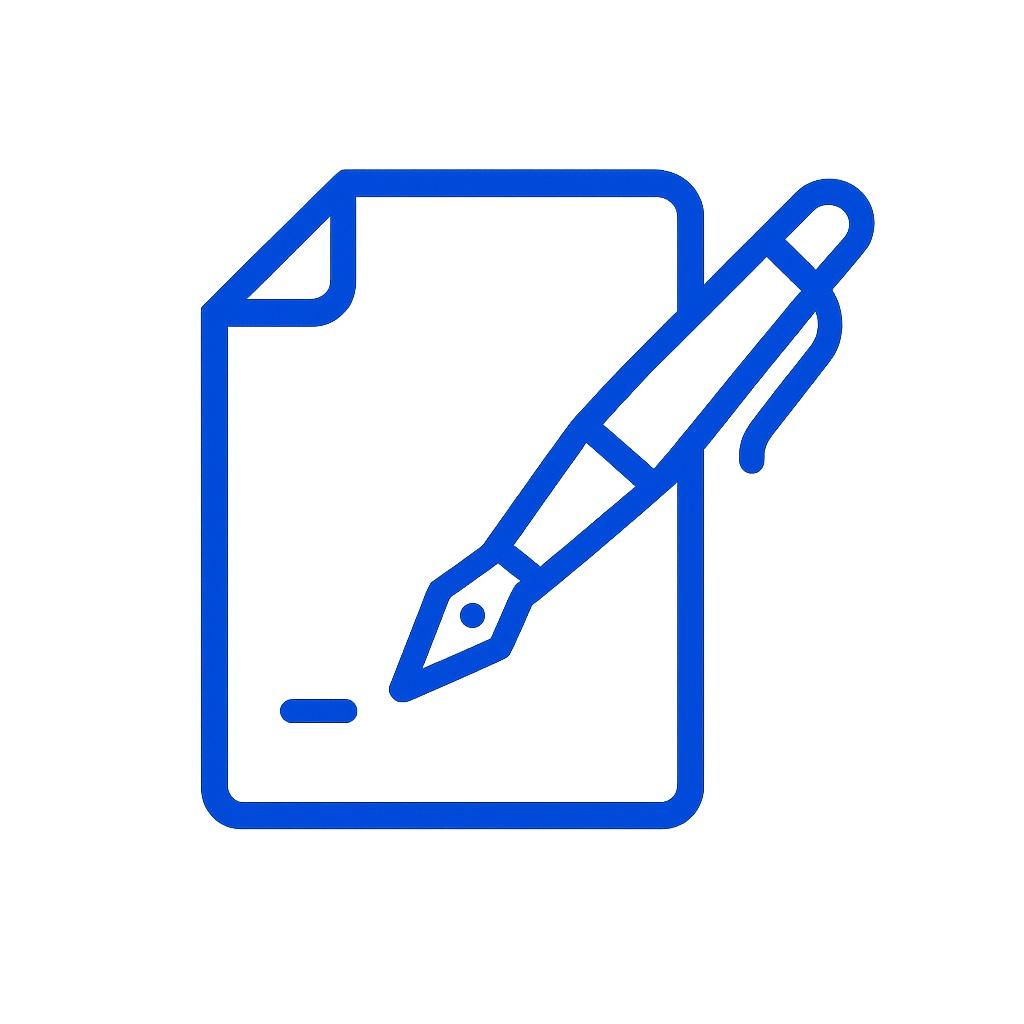 Icon representing professional document drafting services.