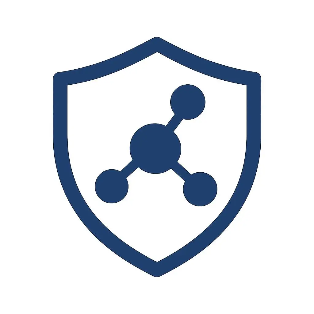 Icon representing asset protection with a secure LavaDans network.