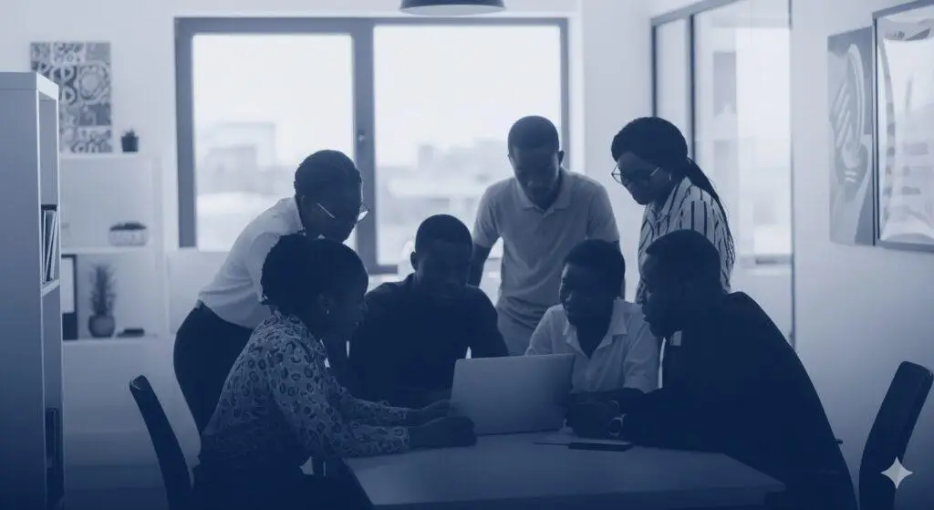 A bright, modern office in Ghana representing the mission of LavaDans Technology Solutions to empower local businesses and individuals through technology.