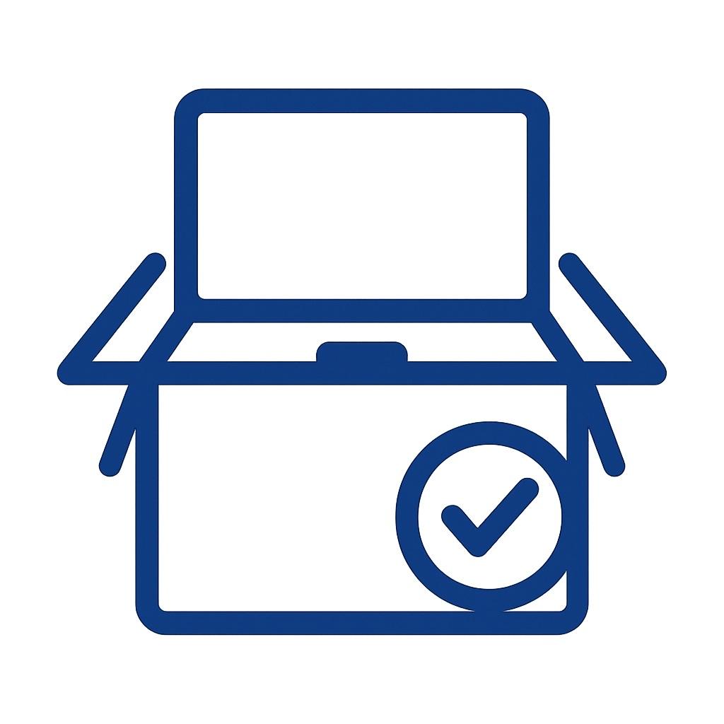 Icon for new computer and printer setup.