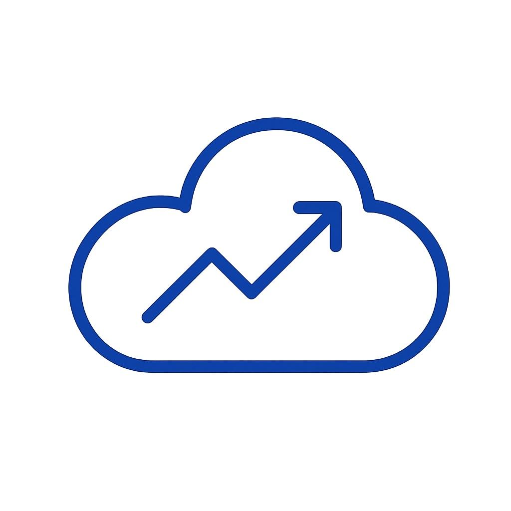Icon for scalable cloud computing power.
