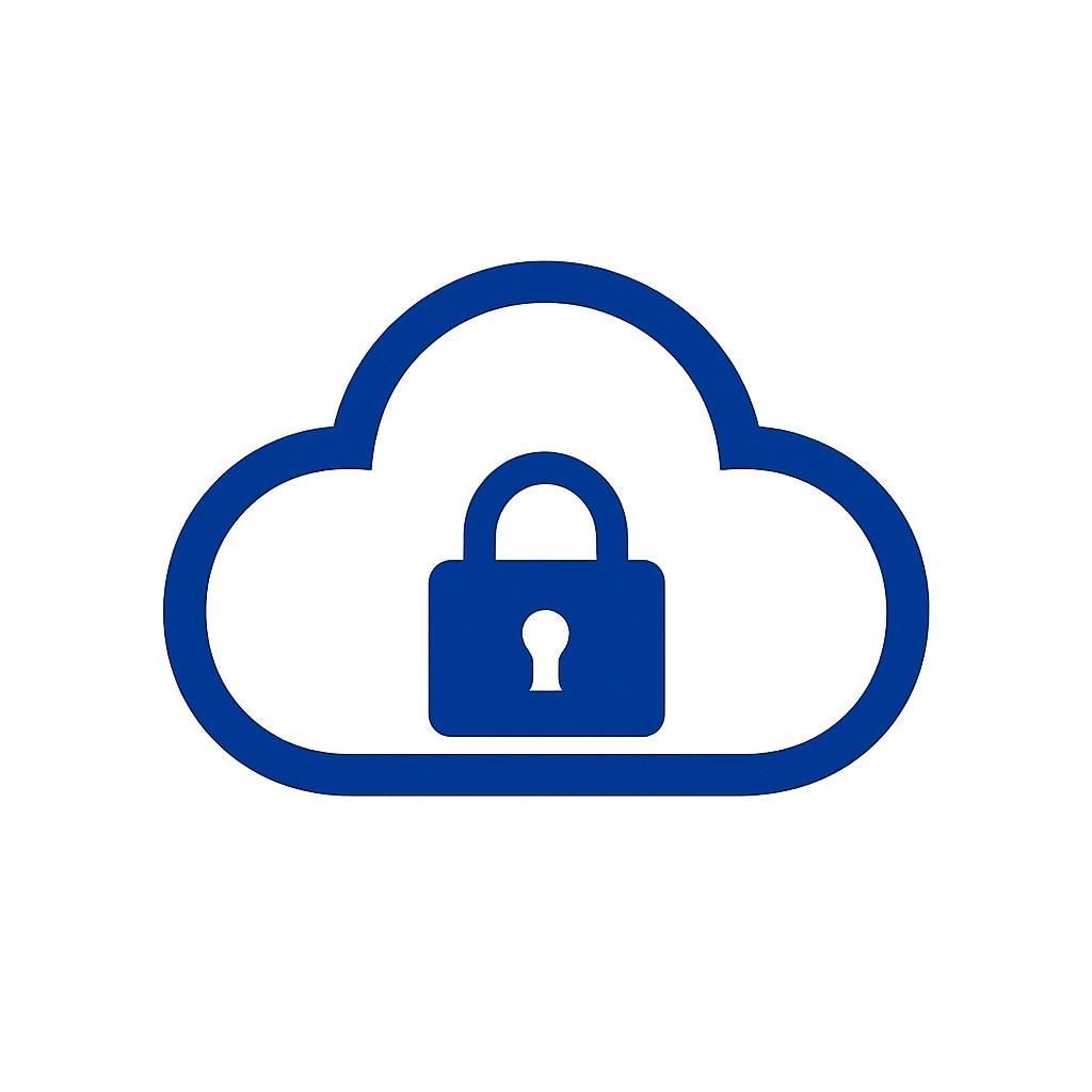 Icon for secure cloud data backup.